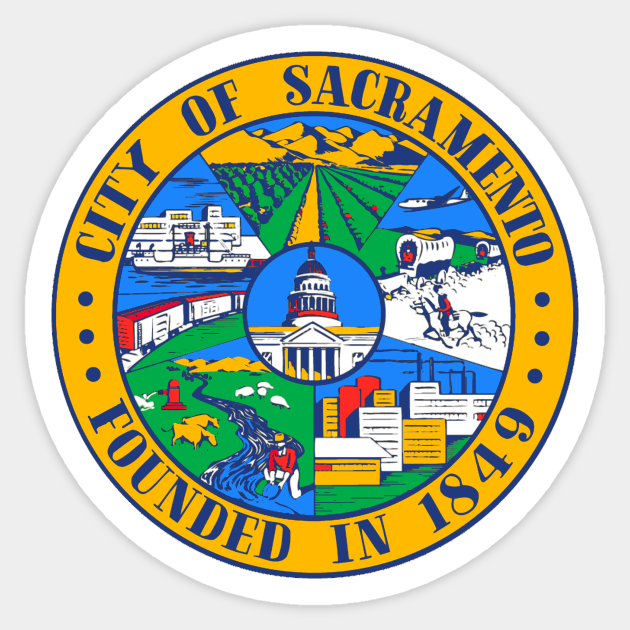 Sacramento Flag Seal Decal Sacramento Flag Sticker TeePublic